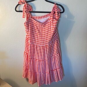 Pink Lily Red and White gingham Dress